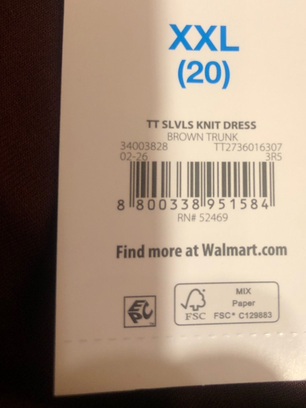 Time and Tru Women’s Brown Trunk Fit N Flare Swing Sleeveless Knit Dress XX… - Picture 8 of 9